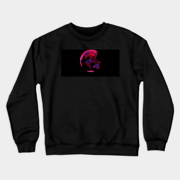 The Digital Marble on Black Crewneck Sweatshirt by arc1